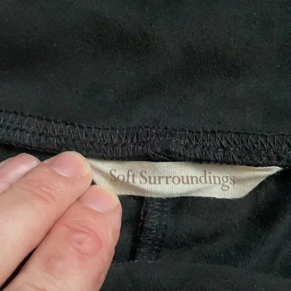 Soft Surroundings faux suede black leggings, high rise. Women’s size S petite - Picture 4 of 12
